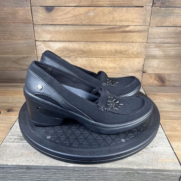Bzees Womens Size US 6.5 M Empress Nubuck Pump Black Comfort Heels EUC - Picture 1 of 10